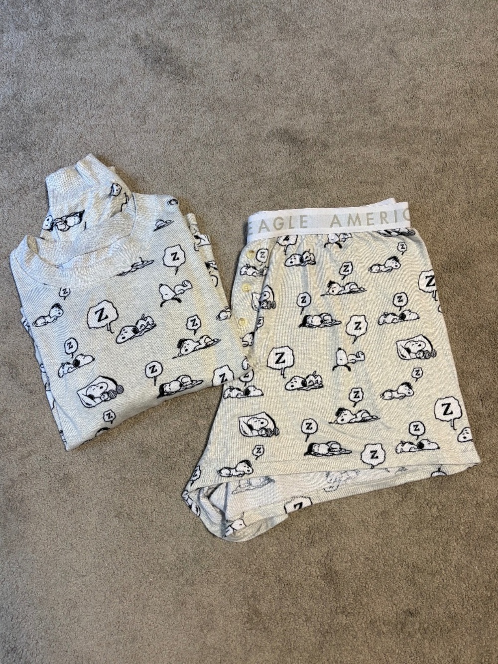 American Eagle Snoopy pajama set